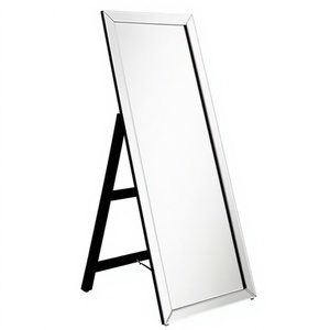 <b>Coaster</b> Fine Furniture Soline Framed Standing Floor <b>Mirror</b> Easel Back Full-Length Glass Panel Contemporary Entryway Hallway - Product Image 1