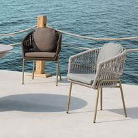 Ensemble de mobilier de jardin moderne pour villa pastorale, table et chaises de cour d'hôtel, ensemble de meubles d'extérieur, imperméable, protection solaire, chaises de plage, jardin en bord de mer