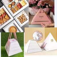 Boîte Pyramide Personnalisée à Emporter avec Logo pour Gâteaux, Desserts, Plats Traiteur – Boîte Alimentaire en Carton en Forme de Pyramide à Partager