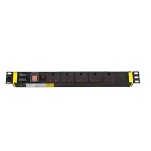 Custom Aluminium Alloy Shell 1U 8 Ways 13A UK PDU For Cabinet