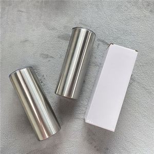 แก้วน้ำสแตนเลสเก็บความร้อน-เย็น ขนาด 20 ออนซ์ ทรงเพรียวบาง สีเงิน สำหรับเครื่องดื่มร้อนและเย็น ผลิตในอเมริกา เหมาะสำหรับการสกรีนแบบซับลิเมชั่น - Product Image 1