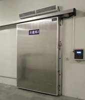 Porte coulissante électrique pour chambre froide en acier inoxydable, sur mesure, installation facile