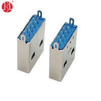 Conector USB 3.0 Tipo A Macho Vertical de Montaje a Placa, Conector USB Macho DIP de 180 Grados con Núcleo de Plástico Azul