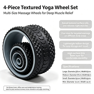 JUICYOU Lot de 4 roues de yoga en mousse EVA, roues de massage du dos à noyau creux pour Pilates et étirements de la colonne vertébrale, usage commercial, vente en gros - Product Image 3