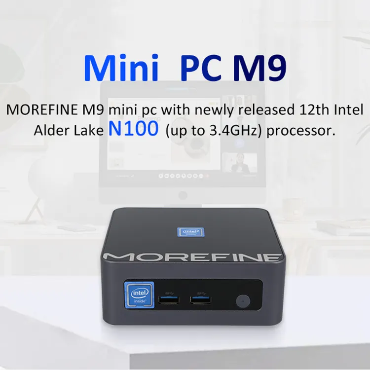 MOREFINE M9 Mini PC 12e génération N100 DDR4 8/16/32 Go de RAM M.2 2280 NVME WIFI 6 4K