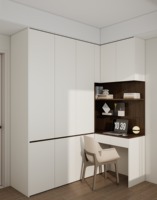 Bureau d'angle portable en bois contemporain et bibliothèque, meuble de salon et de salle à manger, bureau à domicile avec style panneau