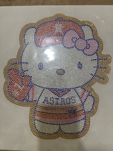 Astros Cartoon Kit Cat Strass Colorés pour <span class=keywords><strong>T</strong></span>-<span class=keywords><strong>Shirt</strong></span> Astros Design Avec Cat Tshirts - Product Image 2