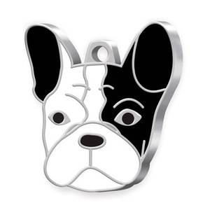 Breloque de collier pour chien Bulldog français noir et blanc - Product Image 1