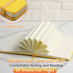 High Quality Customizable PU Leather Hardcover <b>Journal</b> Notebook A5 Size 100 Sheets 80 Gsm Thread Sewing Binding Multi-color Gift - Product Image 3