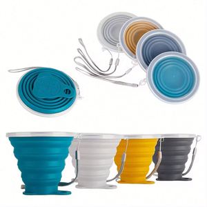 Logo Eco Friendly Portable Gift Outdoor <b>Water</b> Silicone Folding Cups Custom Takeaway <b>Collapsible</b> Coffee Cup - Product Image 1