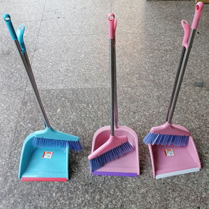 Factory Supplied Home Office Indoor Sweeping Broom Set Long <b>Handle</b> Broom with Dust <b>Pan</b> Stand Dustpan and Broom Set - Product Image 3