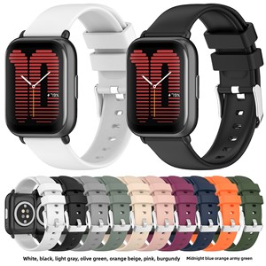 Correa de reloj de silicona suave y sólida de 20 mm para Amazfit Active / <span class=keywords><strong>GTS4</strong></span> <span class=keywords><strong>Mini</strong></span> - Product Image 3