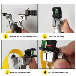 Toptan yüksek kaliteli degrade mavi reçine çelik sapan kırmızı lazer parlak yay kafa düz lastik bant avcılık aksesuarları - Product Image 4