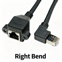Câble d'extension réseau RJ45 mâle vers femelle Cat5e avec oreilles de fixation à vis, câble Ethernet LAN à montage sur panneau