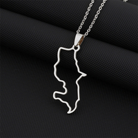 Collier ras du cou tendance avec pendentif carte de la Martinique en acier inoxydable pour femme et homme, couleur or et argent