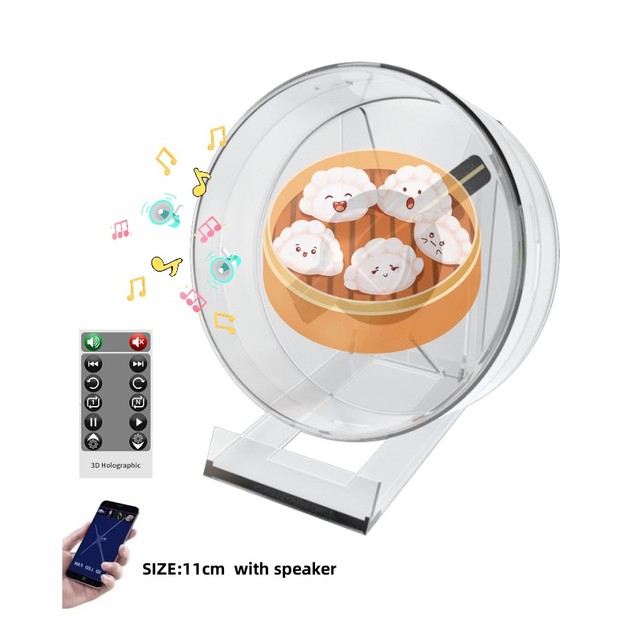Super Mini Led 3d Hologram Fan Display with Cover New Portable 3d Holographic Fan 11cm Mobile App Control Hologram