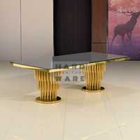 Table à manger rectangulaire moderne en acier inoxydable pour mariages, maisons, hôtels et événements festifs