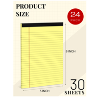 Paquet de 12 tampons juridiques personnalisés OEM de marque 5*8 à règles étroites 50 feuilles par bloc-notes pour papier jaune fournitures scolaires à domicile