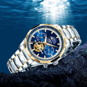 Reloj de Cuarzo NIBOSI 2656 para Hombre con Logotipo Personalizado, Correa de Acero de Lujo, Luminoso, Resistente al Agua, Cronógrafo, Envío Gratis, Reloj de Negocios - Product Image 4