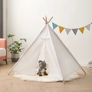 Wholesale Children Kids Decoration Toy Cotton Outdoor Indoor Play House Canopy Tent Teepee Tent For Kids