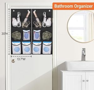 <b>Narrow</b> Over the Door Wall Shoe Organizer Small Hanging Shoe Rack for Closet with Clear Mesh Pocket for Bathroom Pantry Camping - Product Image 6