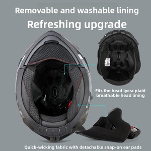 Nuevo <span class=keywords><strong>Casco</strong></span> <span class=keywords><strong>de</strong></span> Motocicleta ABS con Cubierta Personalizada, Protector Solar, Transpirable, Doble Lente, para Todas las Estaciones, Unisex, para Adultos - Product Image 3
