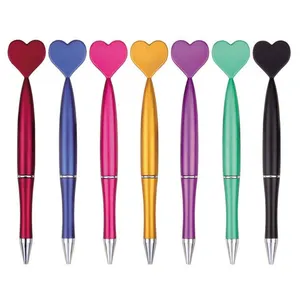 New arrival originality Hot Sell cheap Colorful Twist Heart Shape design Ball Point Pen customize gift promotional logo pens