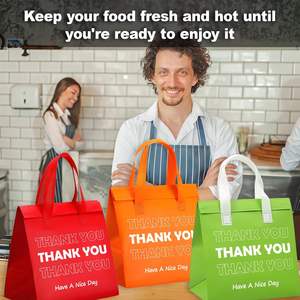 定制一次性无纺布食品外卖冷热饮咖啡包装袋保温餐厅外卖袋用于送杯 - Product Image 5