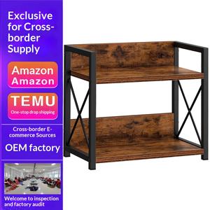 カウンタートップシェルフオーガナイザー、2段キッチンスパイスラック（カウンタートップ用）、木製コーヒーカウンターシェルフオーガナイザー（家庭用） - Product Image 1