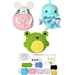 Débutants ensemble mignon poupée crochet kit fait à la main <span class=keywords><strong>amigurumi</strong></span> bricolage kits <span class=keywords><strong>coton</strong></span> fils baleine - Product Image 1