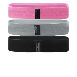 Ensemble de 3 bandes de résistance pour les hanches, en polyester, avec logo personnalisé, pour yoga, fitness, exercices de gym, entraînement à domicile, fabriqué en usine BSCI. - Product Image 1