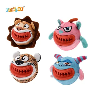 Famipet New Unique Design Lion Tiger Collection Tpr Dog Teething Bite Toy Rubber Pet Chew Toys