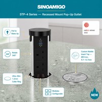 SINOAMIGO OEM&ODM Pop-up-Steckdose Küche Marmor Maßgefertigte Aufputz-Steckdose