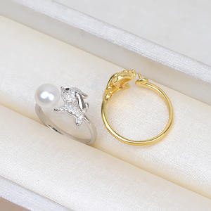 Bague ouverte en argent S925 faite à la main pour femme, motif chien du zodiaque, avec support pour 5 à 8 perles, accessoires de mode Wenchi - Product Image 2