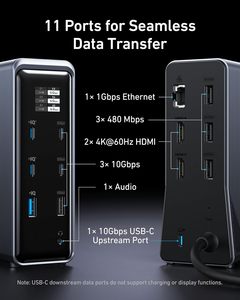 Anker Prime <b>Docking</b> <b>Station</b> 14-Port with 160W Max Output 10Gbps Fast Data Transfer Real-Time Smart Interface - Product Image 5