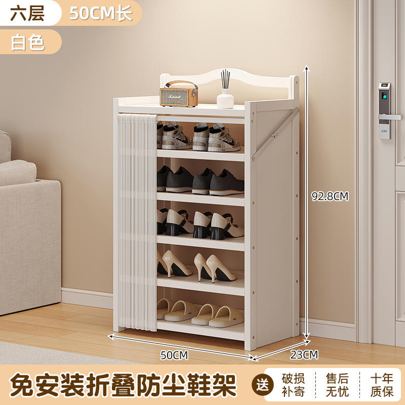 50cm de long pliable à 6 couches [blanc] étagère à chaussures