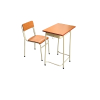 Ensemble de bureau et chaise individuels en bois ADVAN, mobilier scolaire traditionnel et durable pour collège