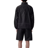Ensemble de survêtement en nylon respirant et léger pour homme, coupe classique, couleur unie, coupe-vent d'été, short et veste deux pièces