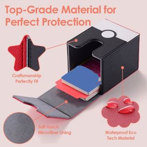 Étui de rangement pour cartes à collectionner FX Custom 150+ Premium, taille standard, adapté à plus de 100 cartes sous protège-cartes, en cuir PU, fermeture éclair en plastique - Product Image 5