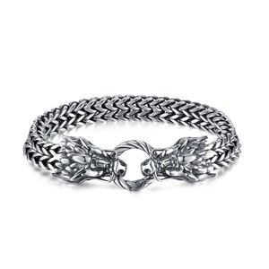 Bracciale Vintage <span class=keywords><strong>mitologia</strong></span> norrena Odin'S Wolf da uomo Nordic Freya bracciale da polso a catena in acciaio antico da uomo - Product Image 1