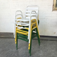 Chaise de salle à manger moderne minimaliste en aluminium – Légère, empilable, pour usage commercial extérieur, entrepôt, jardin, événement, fête, patio, balcon