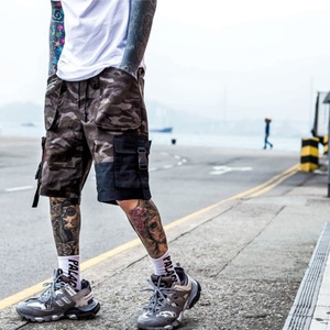 Shorts cargo baggy décontractés pour hommes avec sangle latérale, boucle, poche zippée, multi-poches, personnalisables - Product Image 5