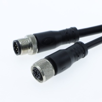 Connecteur d'aviation M12 2 broches circulaire IP67 étanche, broches personnalisables pour raccord de câble de caméra de sécurité