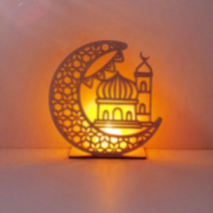 Lámpara de Luna de Madera Personalizable al por Mayor para Ramadán, Luz Nocturna Eid Mubarak para Decoración del Hogar y Celebraciones Festivas, Dropshipping - Product Image 2