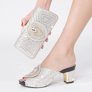 Set di <span class=keywords><strong>Scarpe</strong></span> <span class=keywords><strong>e</strong></span> Borse da Donna per Banchetti <span class=keywords><strong>e</strong></span> Matrimoni, Taglia Grande, Lussuose, con Tacco Grosso <span class=keywords><strong>e</strong></span> Strass, Punta Affusolata - Product Image 4
