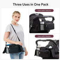 Organisateur de poussette multifonction pour bébé Sac de transport de voyage Sac Oxford suspendu pour poussette multifonction pour bébé