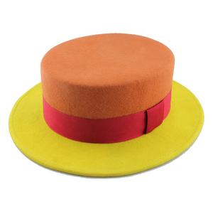 Chapeau de marin rouge à large bord plat de luxe en feutre de laine australienne 100% fait main de qualité supérieure personnalisé en gros dans le style <span class=keywords><strong>Porkpie</strong></span> - Product Image 4