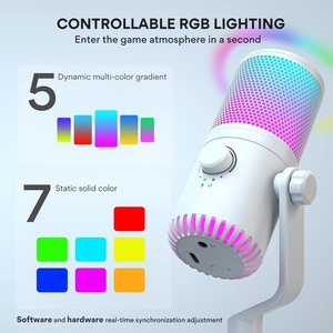 RGB Gaming USB <b>Microphone</b> Direct Monitor Programmable Mic <b>for</b> Gaming Live Streaming Podcast <b>Computer</b> - Product Image 4