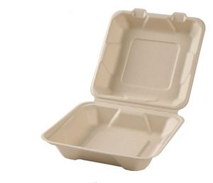 Caja de Cartón Biodegradable de Bagazo de Caña de Azúcar con Logotipo Personalizado para Comida Rápida y Cantina Empresarial - Product Image 1