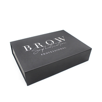 Boîte d'emballage personnalisée pour vêtements, en carton, avec fermeture magnétique, finition noire mate, avec logo